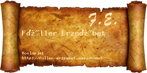 Füller Erzsébet névjegykártya